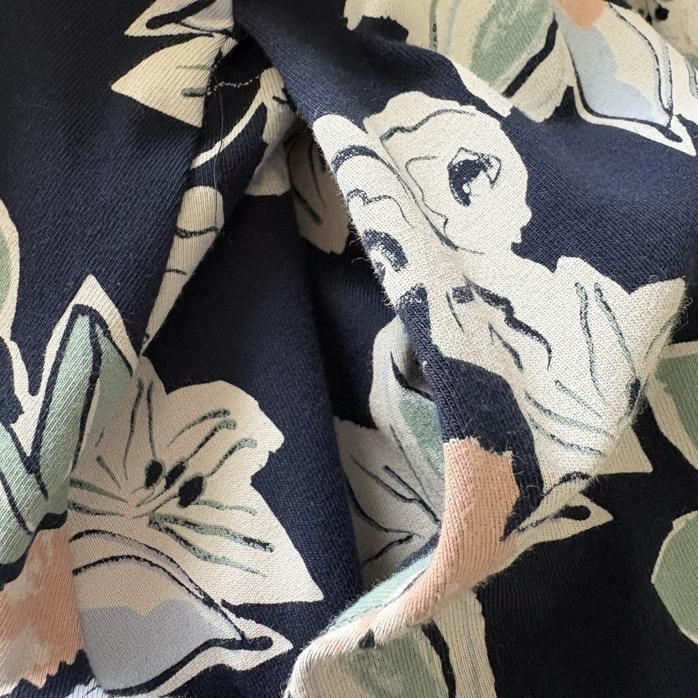 Pact Organic Cotton Floral Faux Wrap Dress XXL Navy Pink Short Sleeve Stretch - Picture 14 of 14